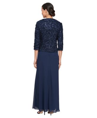 Women's Empire Waist Long Open Soutache Jacket Dress