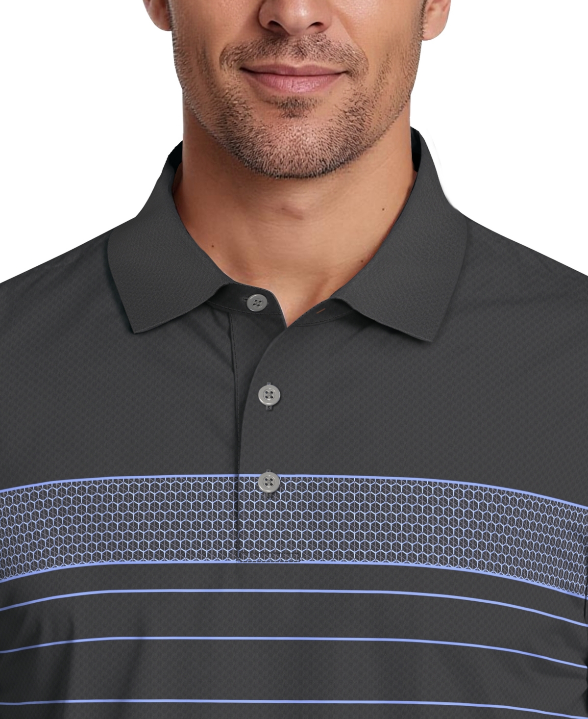 Pga Tour Men's Short-Sleeve Engineered Chest Stripe Polo Shirt