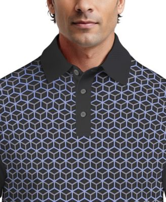 Men's Technical Linear Color-Block Short-Sleeve Polo Shirt