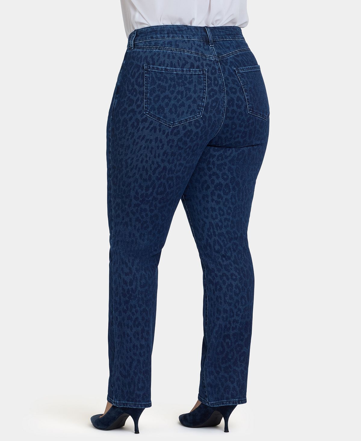 NYDJ Plus Size High Rise Marilyn Straight Jeans view 3 — MAYCSS fashion products