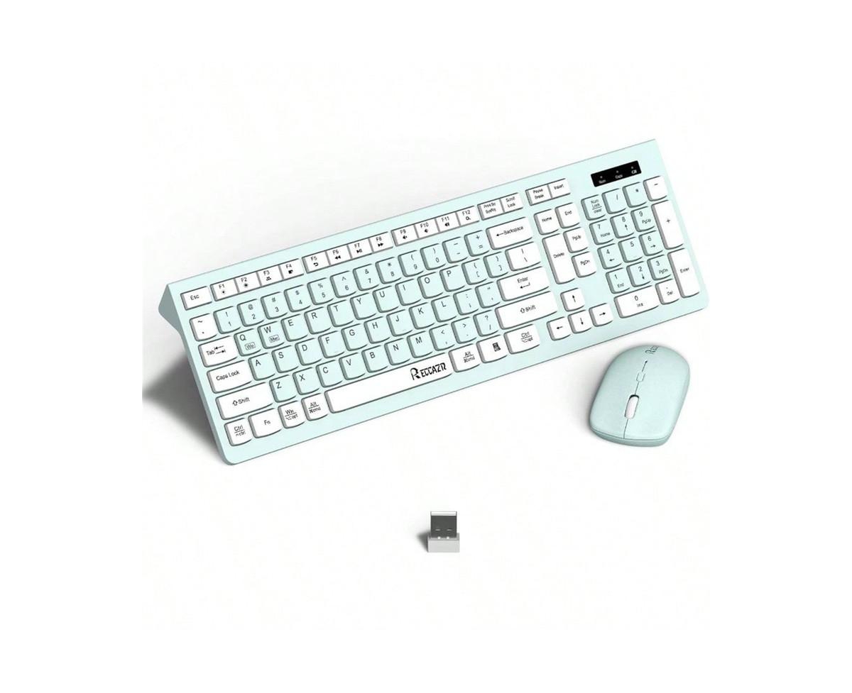 Wireless Keyboard And Mouse Combo - Full - Sized Wireless Keyboard And Adjustable Dpi Mouse, 2.4GHz Receiver for Pc, Desktop, Laptop
