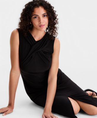 Women's Crossover-Neck Sheath Dress