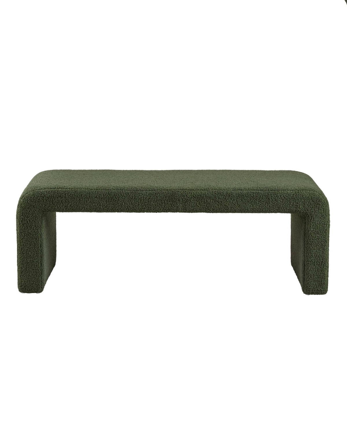 Ink+ivy Steve 52"w Boucle Waterfall Bench In Green