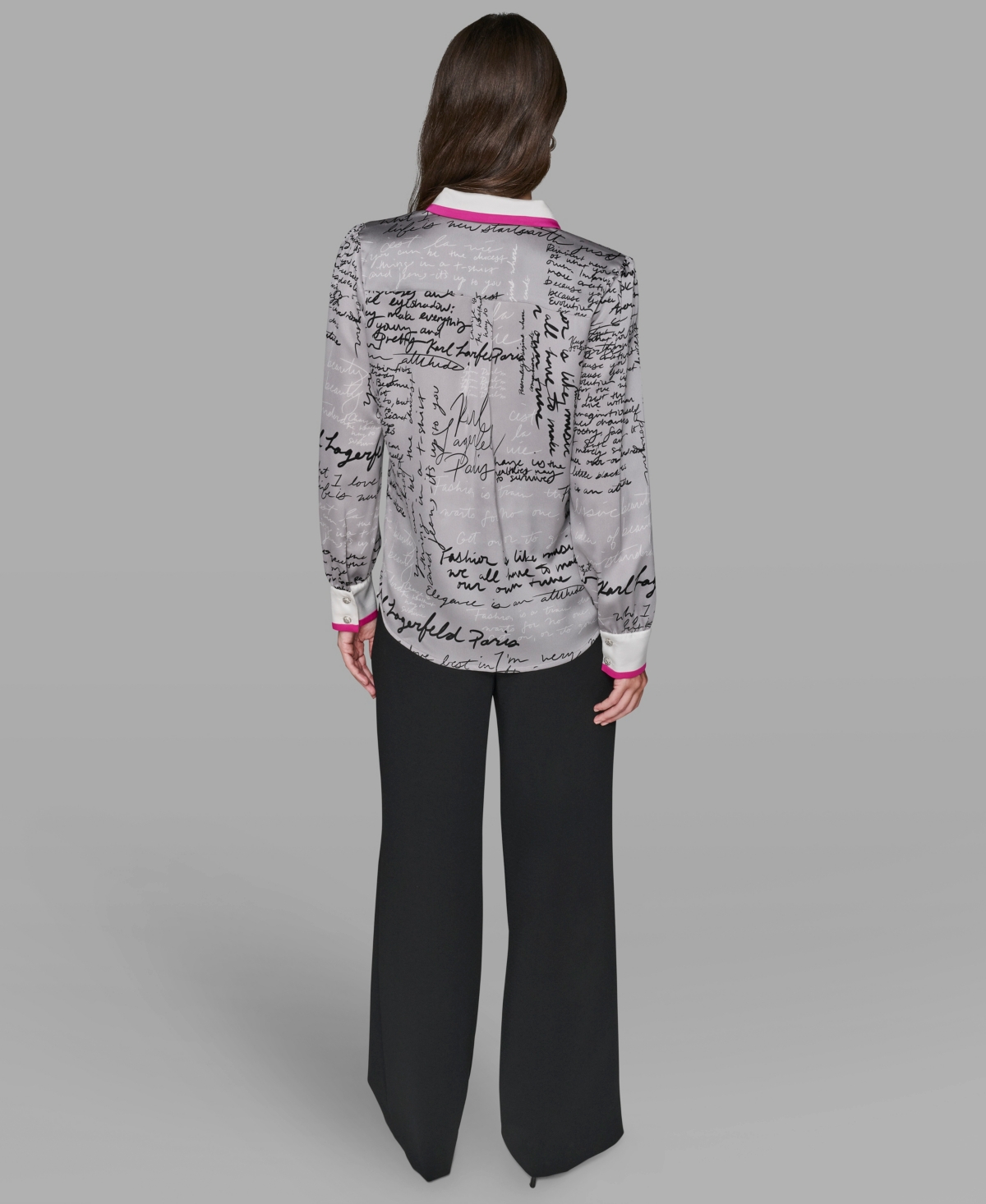 Karl Lagerfeld Women's Script Blouse Top In Multi