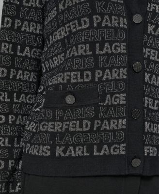 Women's Lurex Logo Cardigan Sweater