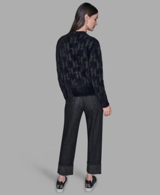 Women's Logo Embellished V-Neck Sweater