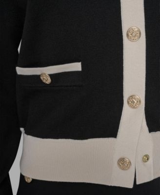 Women's Contrast Trim Crewneck Sweater