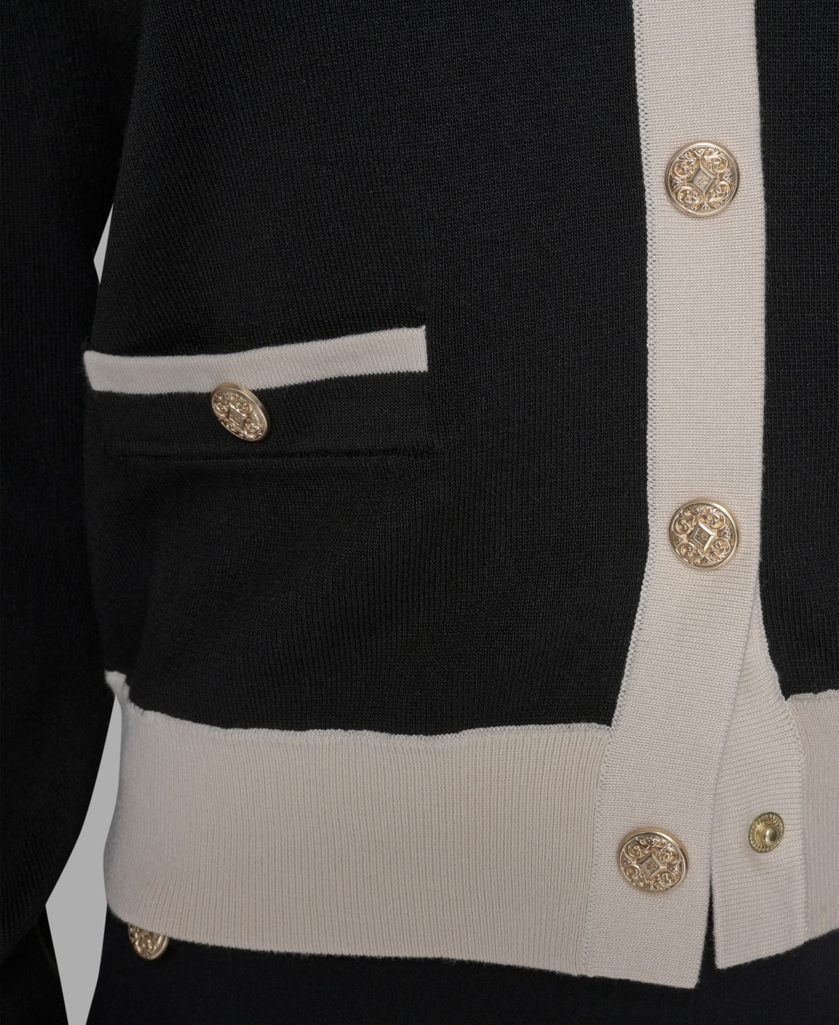 Karl Lagerfeld Women's Contrast Trim Crewneck Sweater In Brown