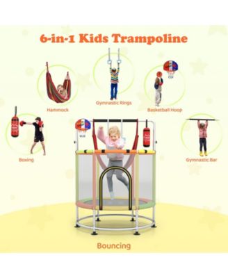 55" Kids Trampoline Gift for for 3-6 Years Old Boys and Girls