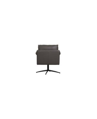 Virgo Swivel Leather Accent Chair, Gray
