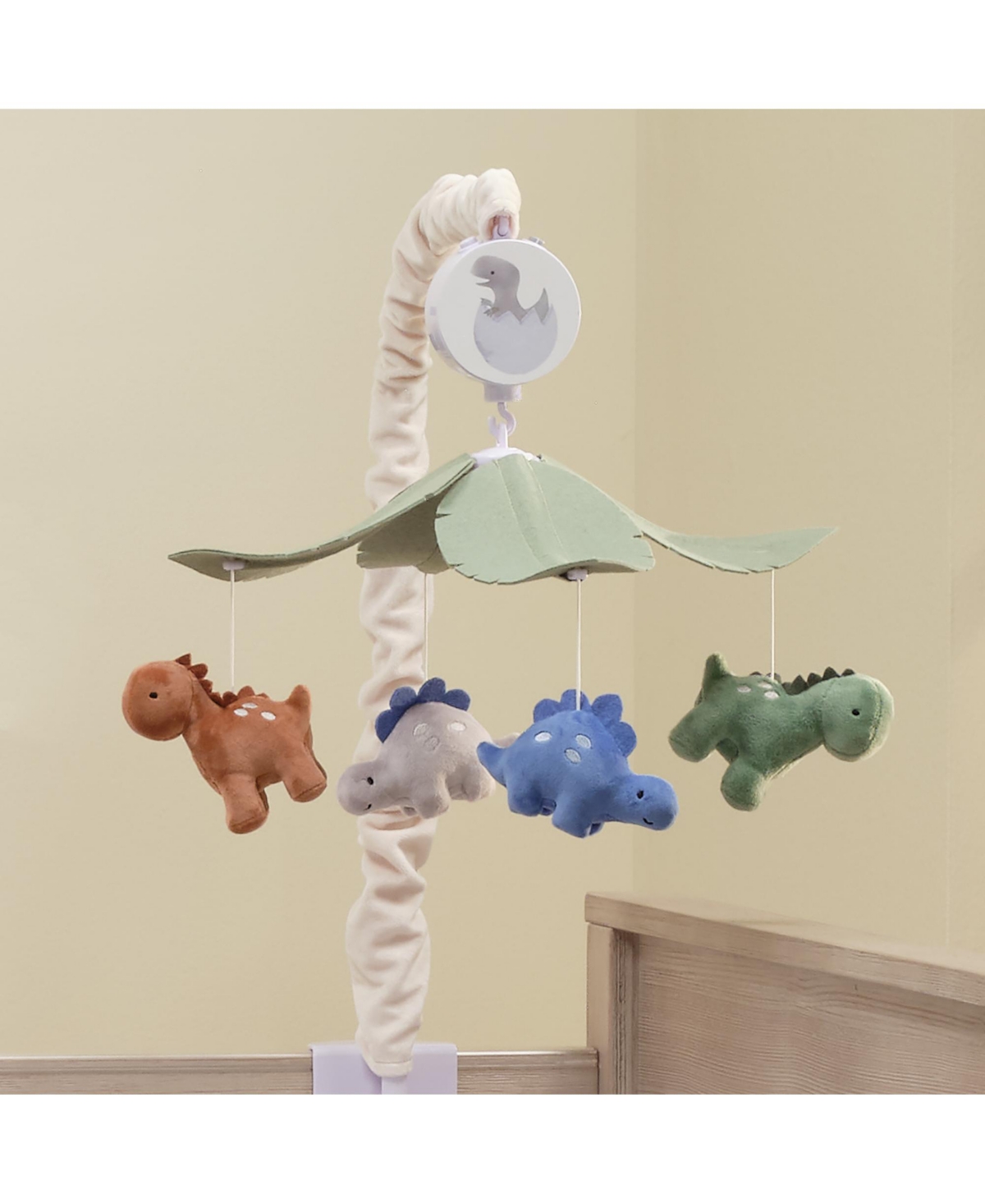 Lambs & Ivy Dino-Might Multicolor Dinosaur Musical Baby Crib Mobile Soother Toy