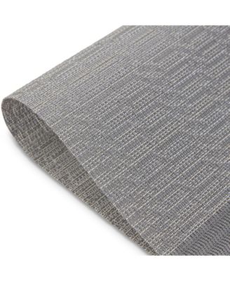 Park Avenue Texteline Outdoor Dining Set Textured Design Reversible 12" x 18" Rectangular Placemats Set of 6 With Silver Metallic Thread