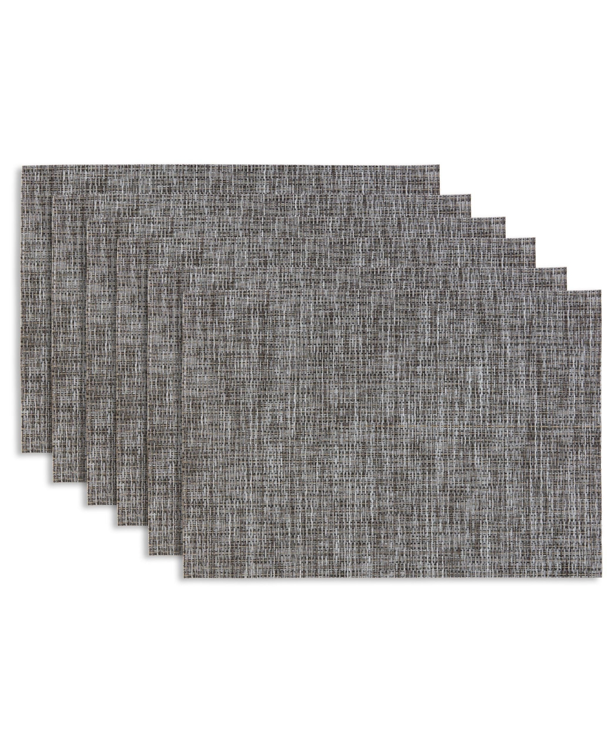 Dainty Home Madison Texteline Outdoor Dining Set Textured Design Reversible 12" x 18" Rectangular Placemats Set of 6 With Gold Metallic Thre