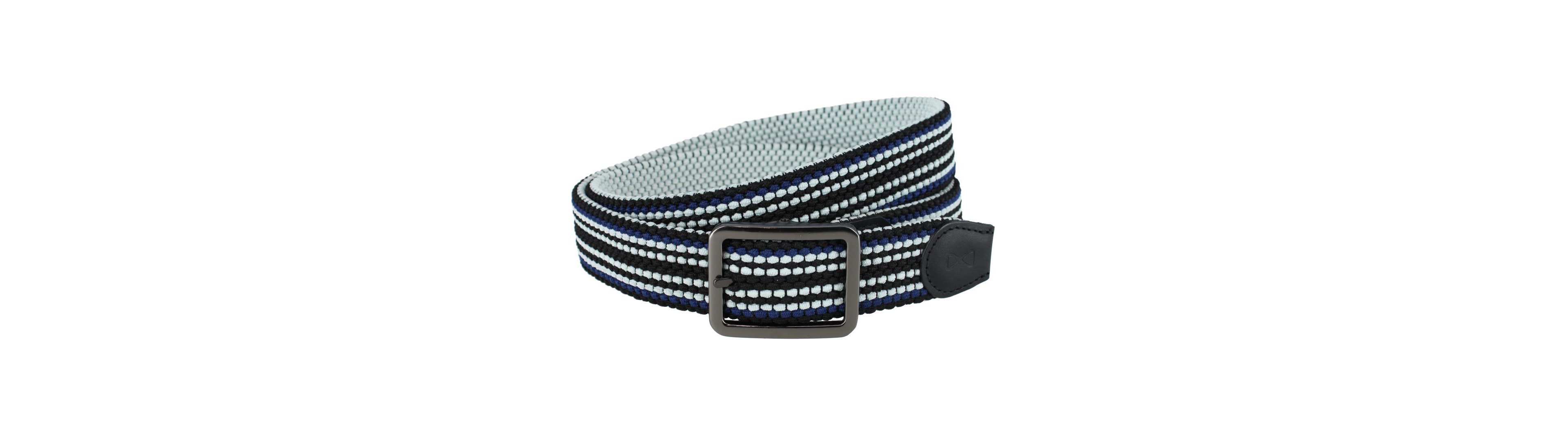 Trafalgar Men's Alejandro Black Stripes and White Reversible Braided 35MM Golf Belt