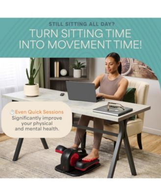 Under Desk Elliptical with Red Light – Quiet Seated Pedal Exerciser, Foot Pedal Exercise Machine for Home, Office & Rehab