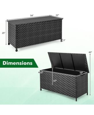 85 Gallon Outdoor Storage Box with Removable Liner and Universal Wheels-Black