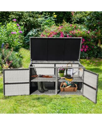 88 Gallon Garden Patio Rattan Storage Container Box