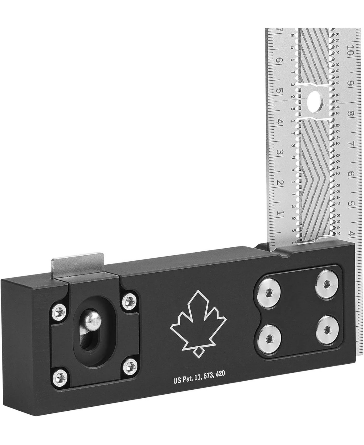 JessEm 07408 300mm Stainless Steel Precision Square, Metric Measuring Tool with Flex Grip & Fade-Resistant Markings