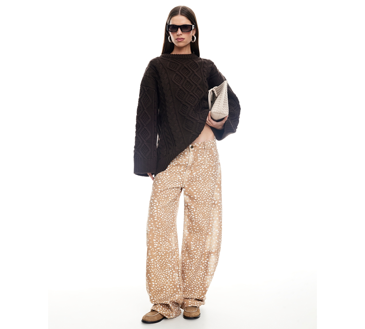 Lioness Gigi Knit Sweater In Brown