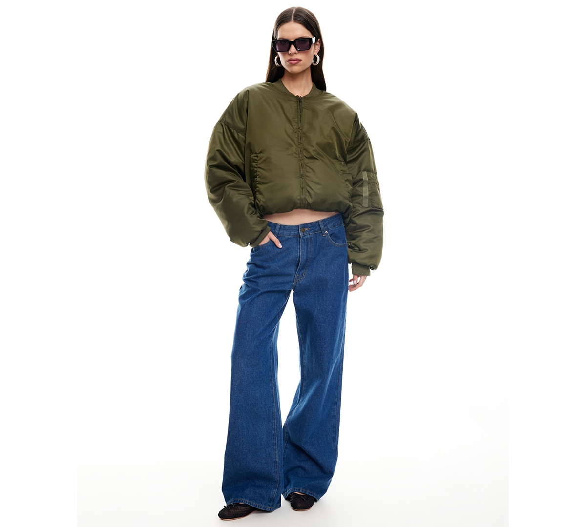 Lioness Women's Essential Zippered Bomber Jacket In Gray