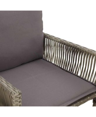 Garden Bar Stool Grey PE rattan, powder-coated steel, 100% polyester