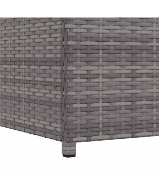 Patio Storage Box Gray 47.2&amp;quot;x19.7&amp;quot;x23.6&amp;quot; Poly Rattan