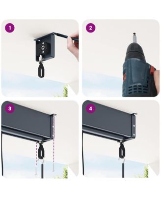 Roller Shade Anthracite Polyester 63.0 x 98.4 in Retractable