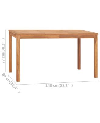 Dining Table Warm brown Solid teak wood 55.1x31.5x30.3 in Tough