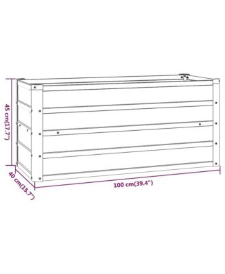 Garden Raised Bed Corten Steel Outdoor Planter, 39.4" x 15.7" x 17.7"