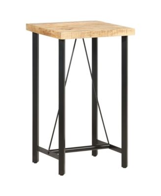 Bar Table Brown Rough Mango Wood Durable Bar Table Rectangular