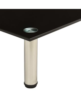 TV Stand Black Tempered Glass, Stainless Steel Medium Durable