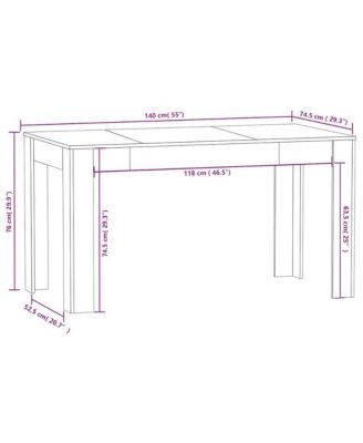 Dining Table Concrete grey Engineered wood 55.1 in long Durable