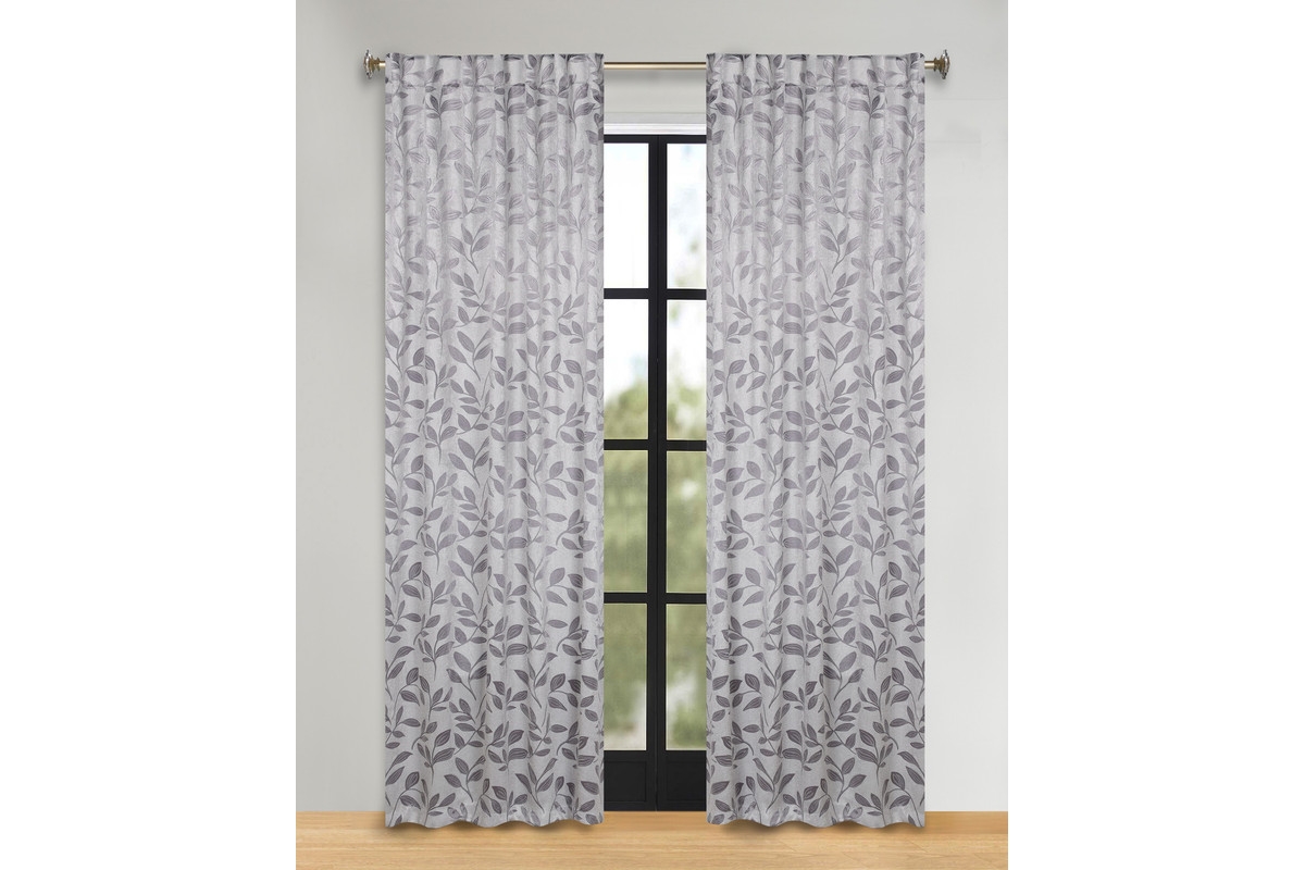 Superior Leaves Modern Bohemian Back Tab Blackout Curtain Set