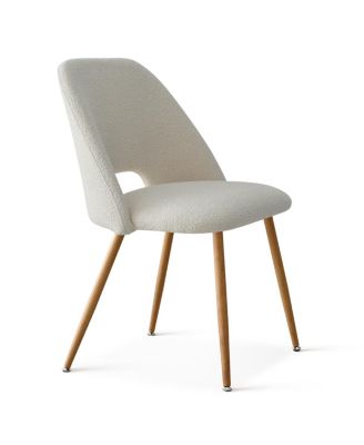 5-Piece Modern Round Glass Mid-Century Table & Upholstered Chairs Dining Set