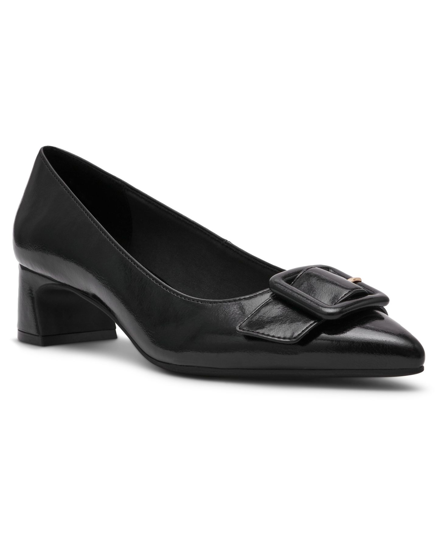 Женские туфли Anne Klein Senara Block Heel Buckle Pumps, цвет: Чёрный — фото 1