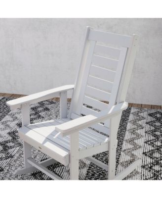 2 Outdoor Rocking Chairs, HDPE High Back Patio Rockers