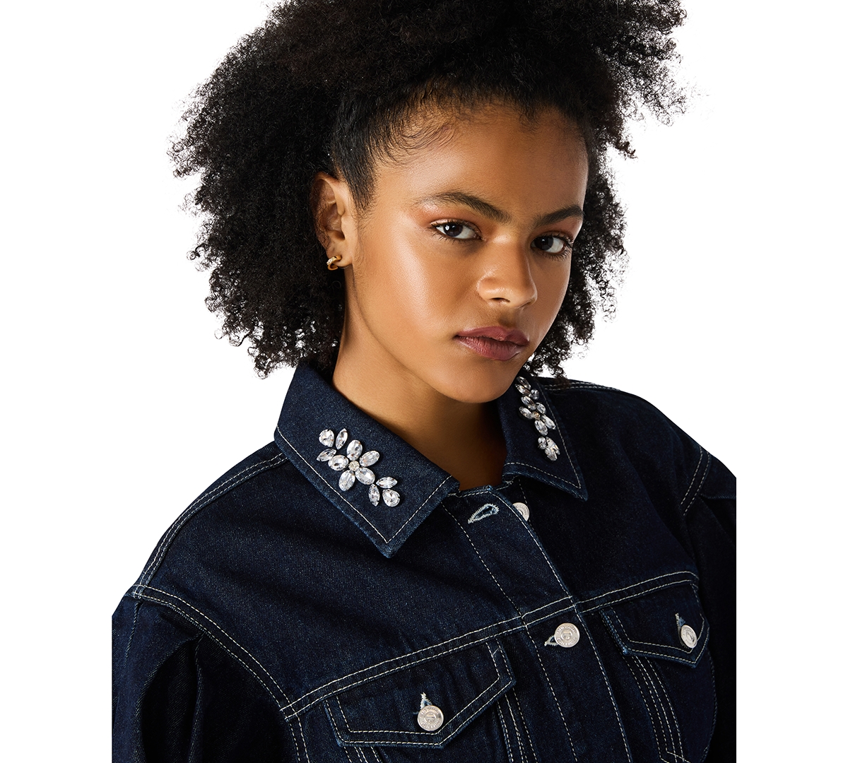 Steve Madden Women's Dorothy Bejeweled 3/4-Sleeve Jacket