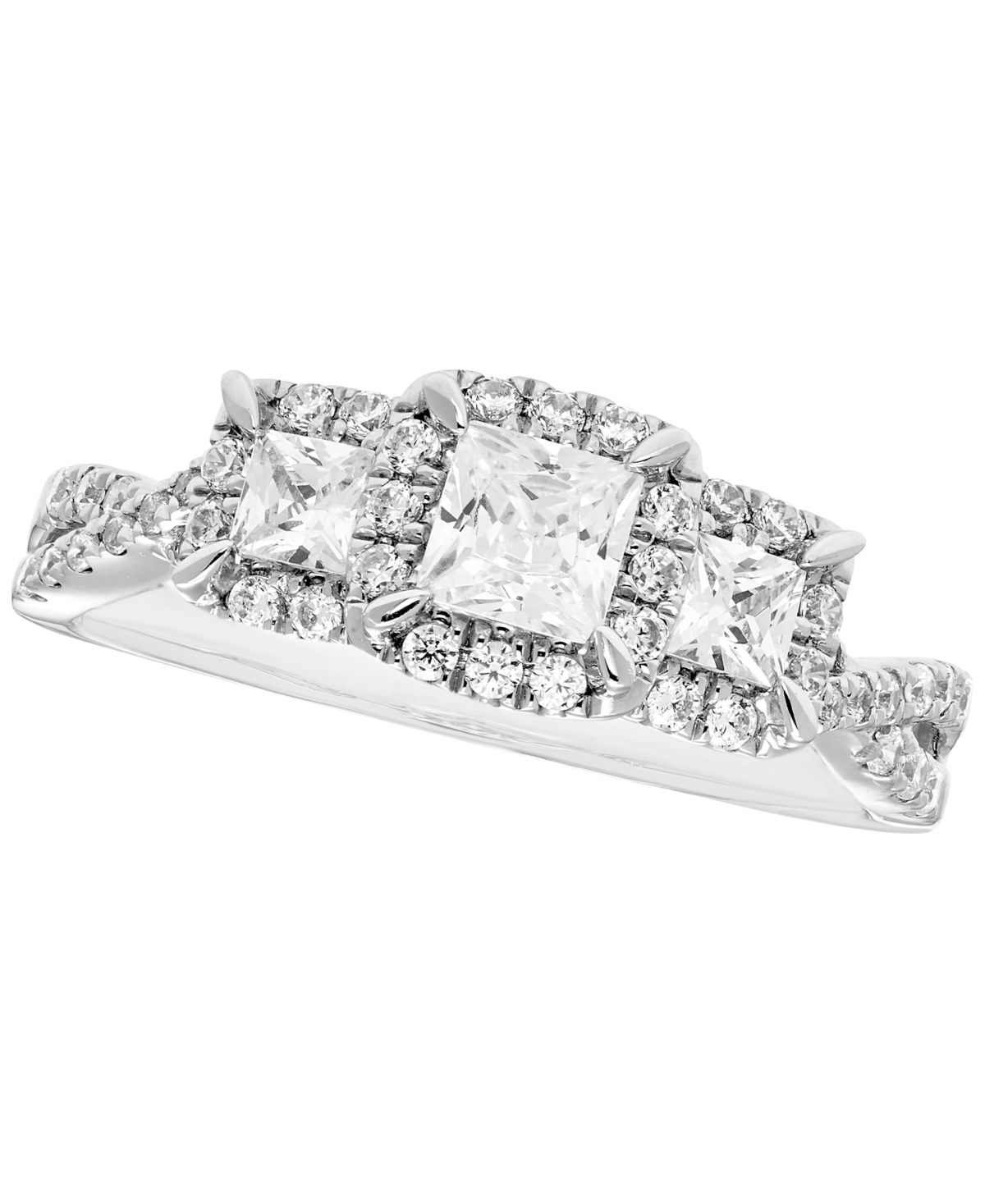 Macy's Diamond 3-Stone Ring (1 ct. t.w.) in 14K White Gold