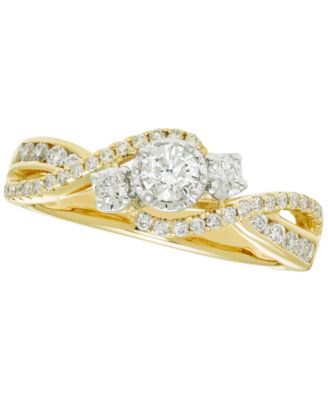 Macy's - Diamond 3-Stone Ring (5/8 ct. t.w.) in 14K Yellow Gold