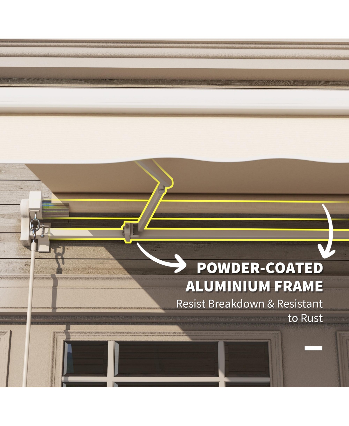 Outsunny 10'x8' Retractable Patio Awning/Sun Shade for Outdoor Patio