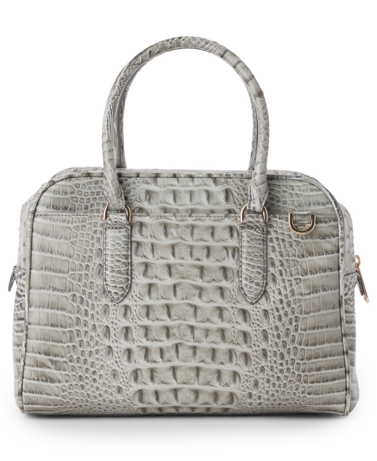 Brahmin Marissa Small Alden Road Leather Satchel Bag In Gray