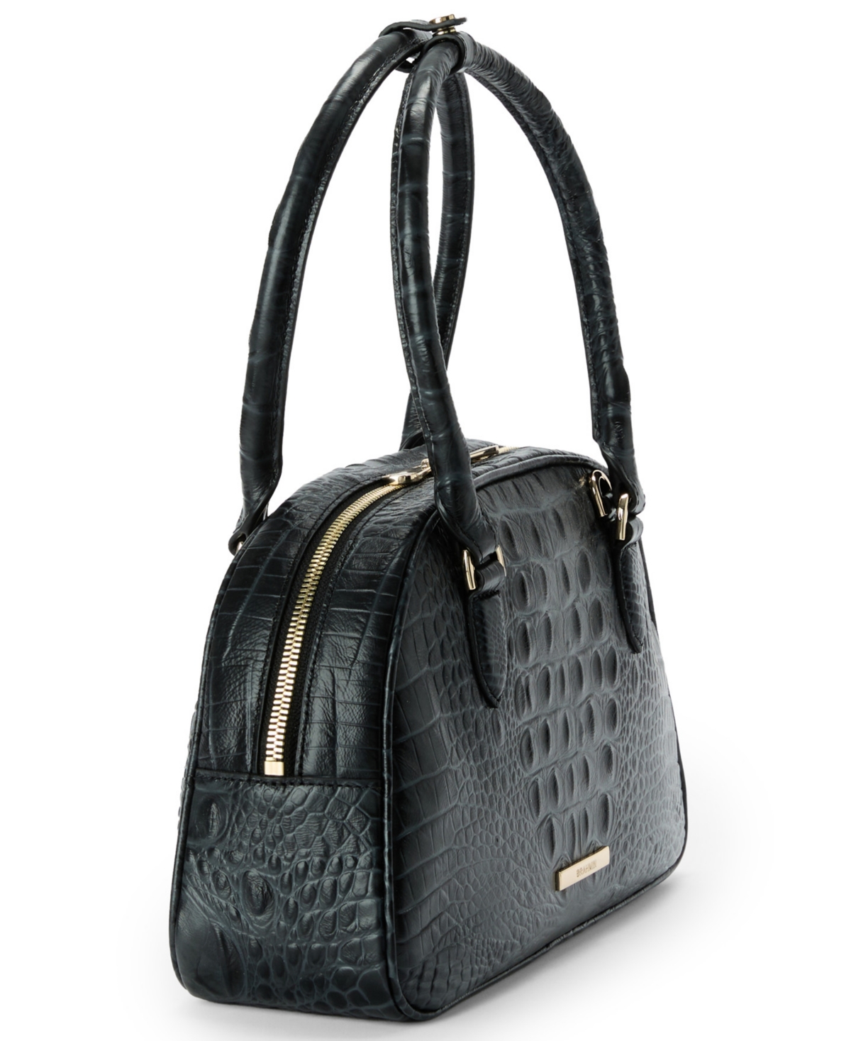 Brahmin Angie Alden Road Leather Medium Satchel Bag In Black