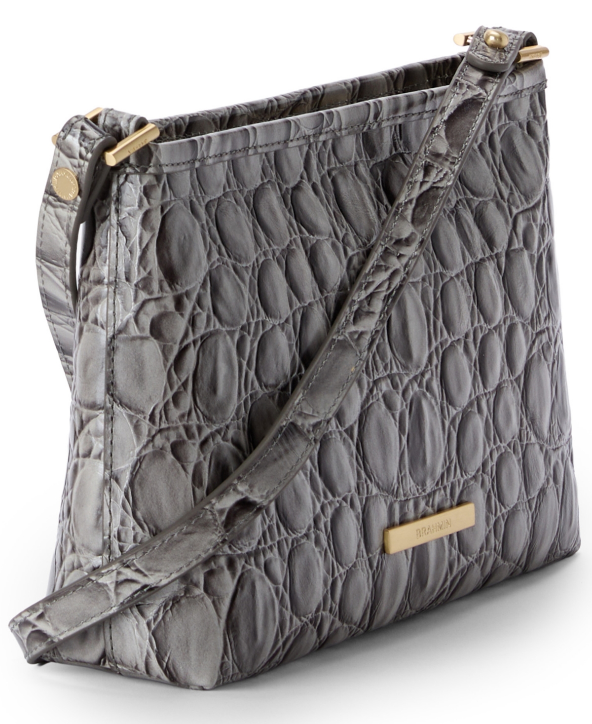 Brahmin Lorelei Melbourne Leather Shoulder Bag In Gray