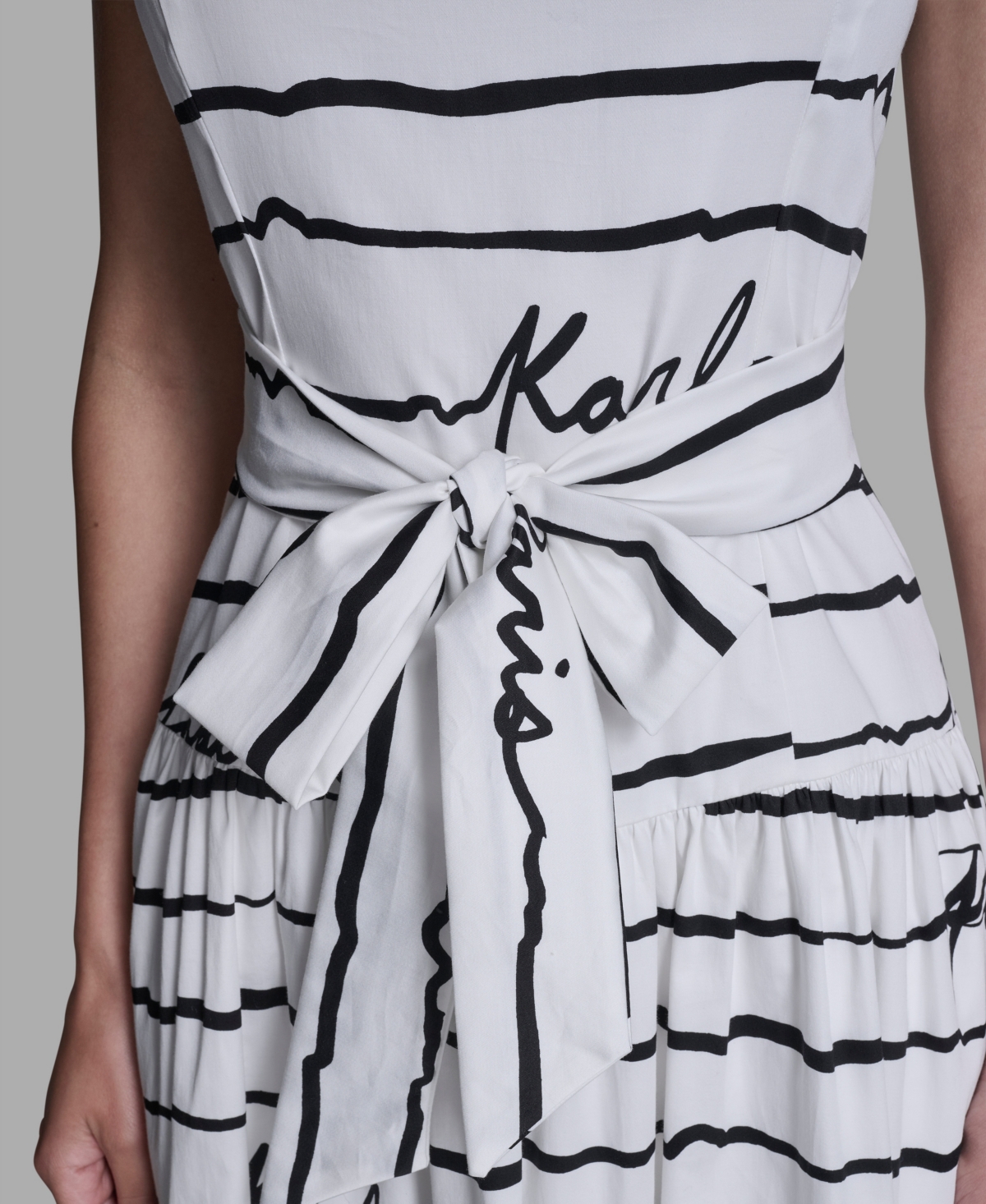 Karl Lagerfeld Paris Women's Printed Cotton Sateen Midi Dress