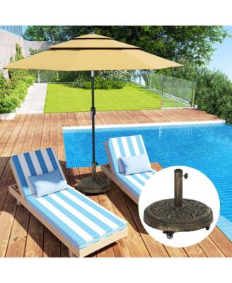 Patio Umbrella Base, 46 lbs Umbrella Sd with Wheels,