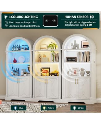 Arched Cabinet with 3-Color LED & Motion Sensor