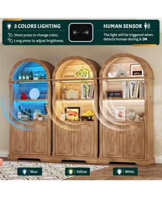 71" Arched Cabinet with 3-Color LED & Motion Sensor