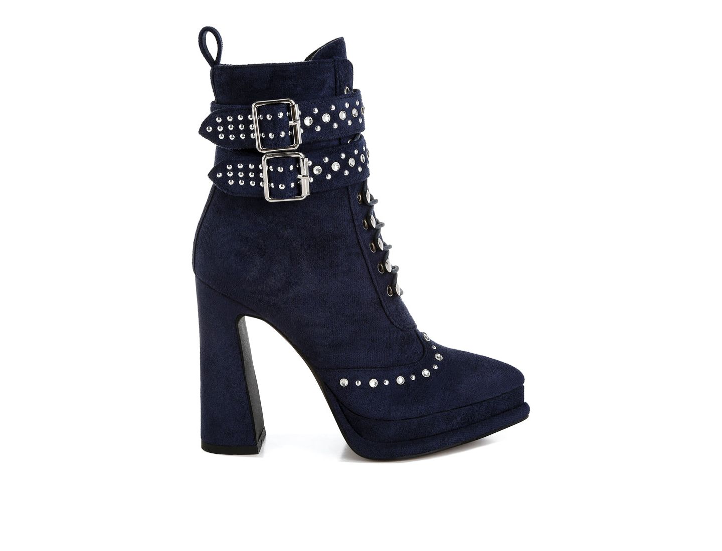 Женские ботинки London Rag Punk Nomad Harness Detail Lace Up, цвет: Тёмно-синий — фото 4