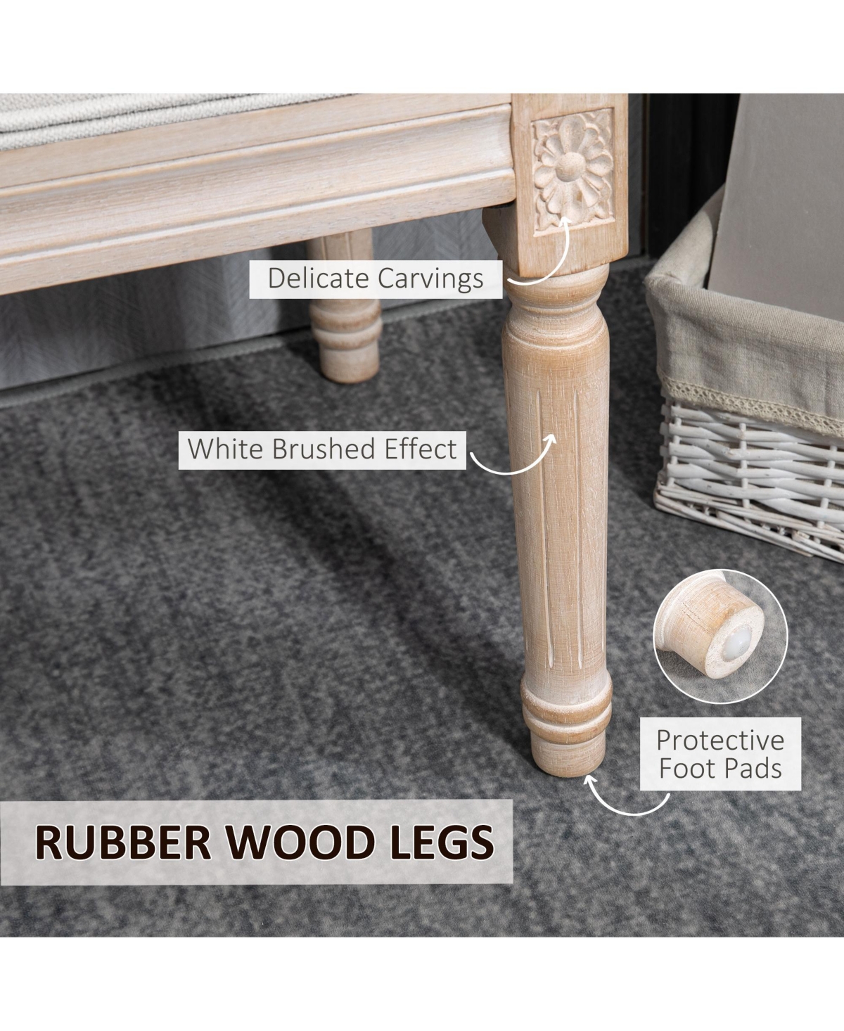 Homcom 32" End of Bed Bench, Upholste Bedroom Bench,