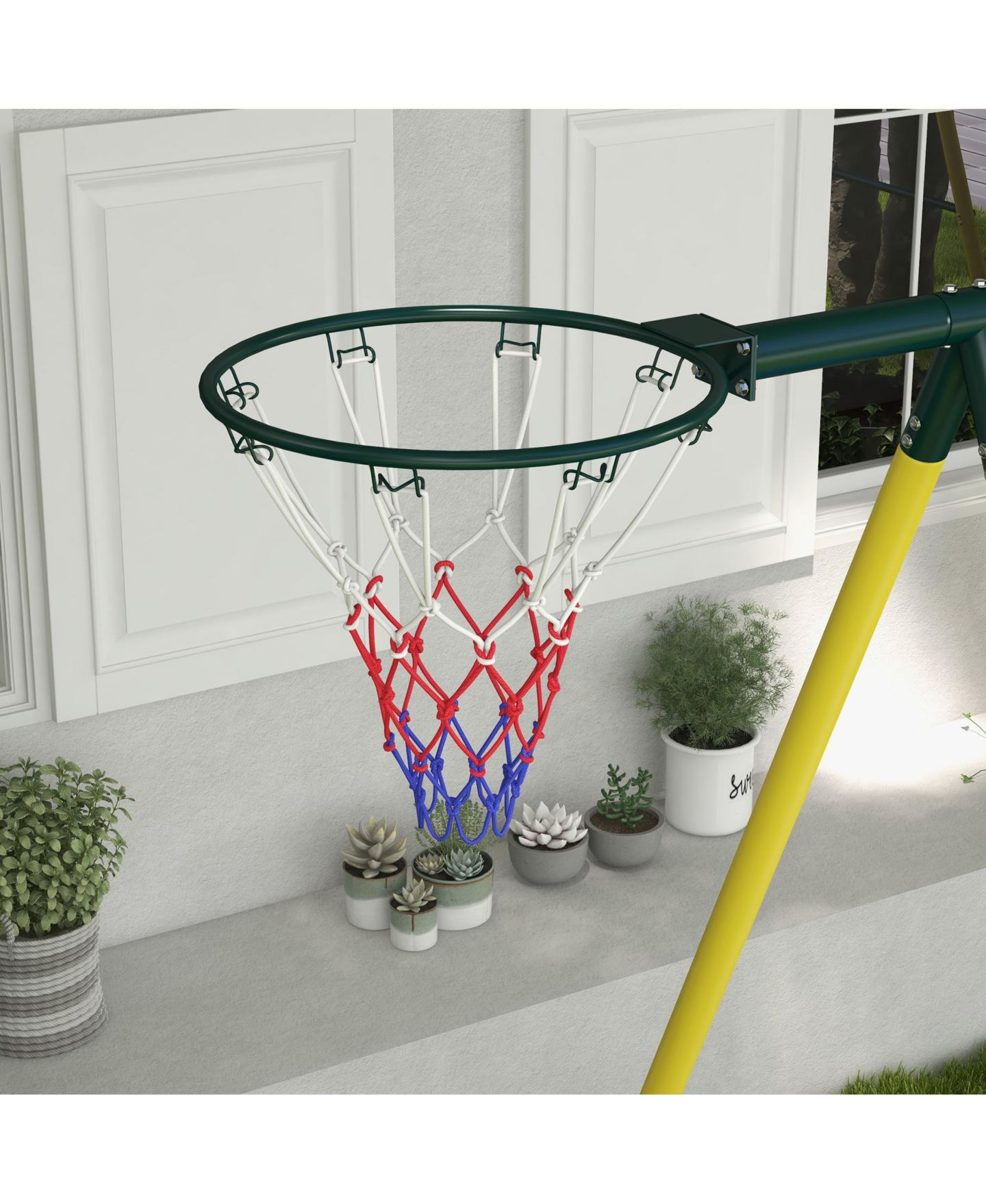 Детские игрушки Outsunny Metal Swing Set 5 in 1 Design, 440 lbs. Capacity, Ages 3-8 — фото 9